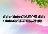 didier(dubot怎么樣介紹 didier dubot怎么樣詳細(xì)情況如何)