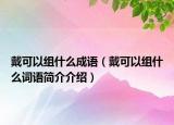 戴可以組什么成語（戴可以組什么詞語簡介介紹）