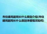 市住建局副局長(zhǎng)什么級(jí)別介紹(市住建局副局長(zhǎng)什么級(jí)別詳細(xì)情況如何)