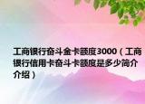 工商銀行奮斗金卡額度3000（工商銀行信用卡奮斗卡額度是多少簡介介紹）