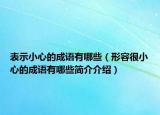 表示小心的成語有哪些（形容很小心的成語有哪些簡介介紹）