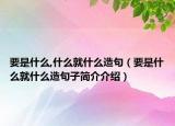 要是什么,什么就什么造句（要是什么就什么造句子簡介介紹）