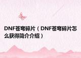 DNF蒼穹碎片（DNF蒼穹碎片怎么獲得簡(jiǎn)介介紹）