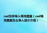 cad怎樣導(dǎo)入填充圖案（cad填充圖案怎么導(dǎo)入簡介介紹）