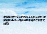 虛擬視頻MvBox的兩點(diǎn)基本用法介紹(虛擬視頻MvBox的兩點(diǎn)基本用法詳細(xì)情況如何)