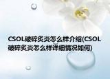 CSOL破碎炙炎怎么樣介紹(CSOL破碎炙炎怎么樣詳細情況如何)