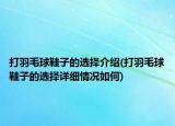 打羽毛球鞋子的選擇介紹(打羽毛球鞋子的選擇詳細(xì)情況如何)