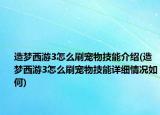 造夢西游3怎么刷寵物技能介紹(造夢西游3怎么刷寵物技能詳細情況如何)