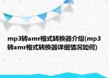 mp3轉(zhuǎn)amr格式轉(zhuǎn)換器介紹(mp3轉(zhuǎn)amr格式轉(zhuǎn)換器詳細(xì)情況如何)