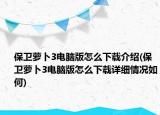 保衛(wèi)蘿卜3電腦版怎么下載介紹(保衛(wèi)蘿卜3電腦版怎么下載詳細情況如何)