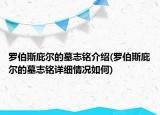 羅伯斯庇爾的墓志銘介紹(羅伯斯庇爾的墓志銘詳細情況如何)