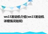 ws15發(fā)動機介紹(ws15發(fā)動機詳細情況如何)