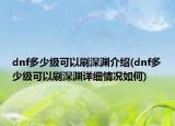 dnf多少級可以刷深淵介紹(dnf多少級可以刷深淵詳細情況如何)