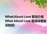 What(About Love 歌詞介紹 What About Love 歌詞詳細情況如何)