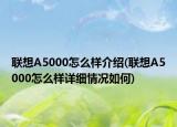 聯(lián)想A5000怎么樣介紹(聯(lián)想A5000怎么樣詳細情況如何)