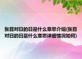 張目對日的日是什么意思介紹(張目對日的日是什么意思詳細情況如何)