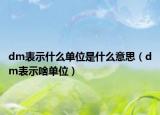 dm表示什么單位是什么意思（dm表示啥單位）