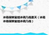 冰箱保鮮室結(jié)冰調(diào)幾檔夏天（冰箱冰箱保鮮室結(jié)冰調(diào)幾檔）