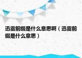 迅雷前綴是什么意思?。ㄑ咐浊熬Y是什么意思）