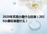 2020年實現(xiàn)小康什么標(biāo)準(zhǔn)（2020小康標(biāo)準(zhǔn)是什么）