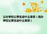 公辦學(xué)校公費(fèi)生是什么意思（民辦學(xué)校公費(fèi)生是什么意思）