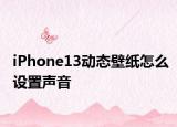 iPhone13動(dòng)態(tài)壁紙?jiān)趺丛O(shè)置聲音