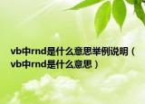 vb中rnd是什么意思舉例說(shuō)明（vb中rnd是什么意思）