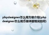 phpdesigner怎么用方便介紹(phpdesigner怎么用方便詳細情況如何)