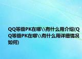 QQ等級(jí)PK在哪\有什么用介紹(QQ等級(jí)PK在哪\有什么用詳細(xì)情況如何)