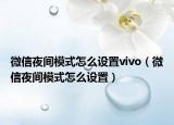 微信夜間模式怎么設(shè)置vivo（微信夜間模式怎么設(shè)置）