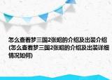 怎么查看夢三國2張昭的介紹及出裝介紹(怎么查看夢三國2張昭的介紹及出裝詳細(xì)情況如何)