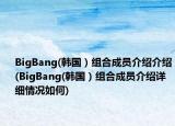 BigBang(韓國）組合成員介紹介紹(BigBang(韓國）組合成員介紹詳細情況如何)