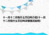 十一月十二月有什么節(jié)日嗎介紹(十一月十二月有什么節(jié)日嗎詳細(xì)情況如何)