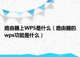 路由器上WPS是什么（路由器的wps功能是什么）