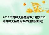 2011年舞林大會總冠軍介紹(2011年舞林大會總冠軍詳細情況如何)