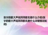 張宇的歌大聲說拜拜歌名是什么介紹(張宇的歌大聲說拜拜歌名是什么詳細情況如何)