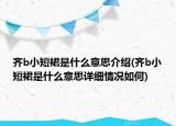 齊b小短裙是什么意思介紹(齊b小短裙是什么意思詳細(xì)情況如何)