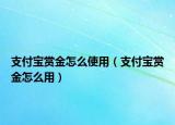 支付寶賞金怎么使用（支付寶賞金怎么用）