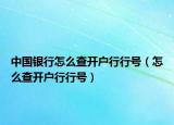 中國(guó)銀行怎么查開戶行行號(hào)（怎么查開戶行行號(hào)）