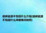 低碳能源不包括什么介紹(低碳能源不包括什么詳細(xì)情況如何)