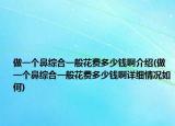 做一個鼻綜合一般花費多少錢啊介紹(做一個鼻綜合一般花費多少錢啊詳細情況如何)