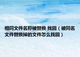 相同文件名稱被替換 找回（被同名文件替換掉的文件怎么找回）