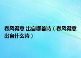 春風(fēng)得意 出自哪首詩（春風(fēng)得意出自什么詩）