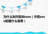 為什么叫許凱叫soso（許凱soso的是什么意思）