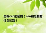 總裁ceo的區(qū)別（ceo和總裁有什么區(qū)別）