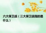 六大保衛(wèi)戰(zhàn)（三大保衛(wèi)戰(zhàn)指的是什么）