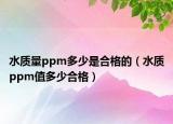 水質(zhì)量ppm多少是合格的（水質(zhì)ppm值多少合格）