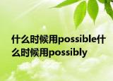 什么時候用possible什么時候用possibly