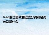 lead的過去式和過去分詞和名詞分別是什么