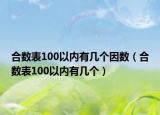 合數表100以內有幾個因數（合數表100以內有幾個）